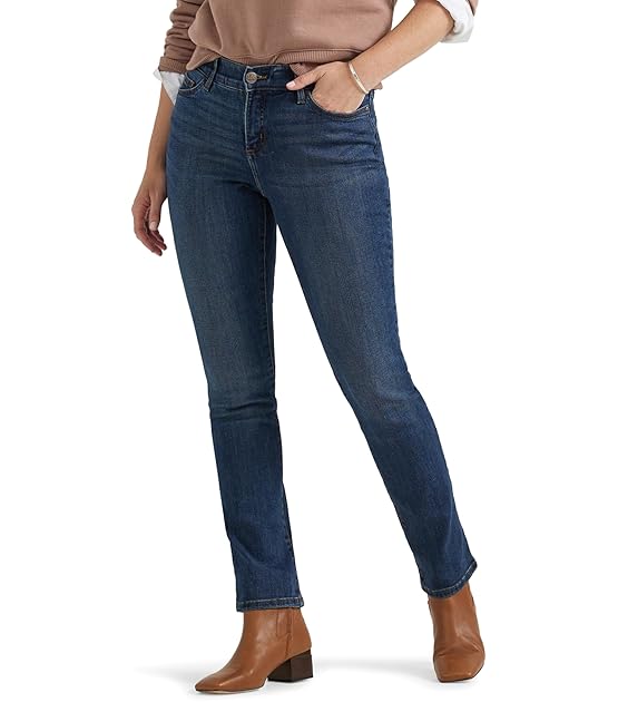 Damen Ultra Lux Comfort with Flex Motion Straight Leg Jeans