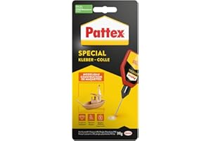 HENKEL Colla speciale Pattex per modellismo, colla ad alta resistenza per plastica e legno, asciuga senza lasciare tracce, flacone da 30 g con ago per micro-dosaggio