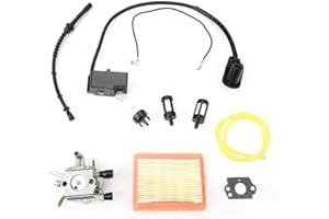 Kit de Carburateur,Akozon Carburateur pour Débroussailleuse Carburateur Filtre de Bobine d'Allumage avec Filtre à Air pour FS120 120r FS200 FS250 FS300 FS350 Débroussailleuse