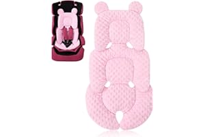 FUGLUS 1 Reductor de Asiento – Almohadilla Ajustable y Transpirable. Suave y Cómodo para Cochecito y Silla de Coche. Ideal para Recién Nacidos，rosa