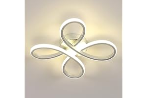 SENQIU Plafoniere LED, Lampada da Soffitto Moderna Argento 30W, Plafoniera LED Soffitto Design a Petalo Elegante per Camera da Letto Soggiorno Cucina Bagno Corridoio, Luce Neutra 4500K, 30CM