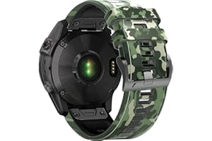 Bandkids 26mm Tarnarmband für Garmin Fenix 6X Pro,Fenix 5X,Fenix 6X,Fenix 7X,Tactix Delta,Weiches Silikon,Quickfit Sport Armband für Fenix 5X Plus/Fenix 3/3 HR/Enduro