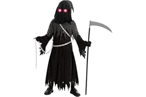 Spooktacular Creations Sensenmann Kostüm für Kinder Sensenmann Halloween Kostüm Jungen Grim Reaper Boy Costume Cosplay Outfit Halloween Party