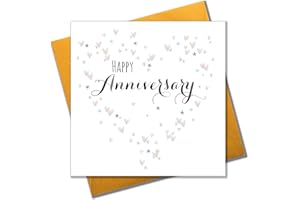CLAIRE GILES GREETING CARDS Claire Giles QUI027 Quill "Happy Anniversary" Anniversary Card,15cm x 15cm