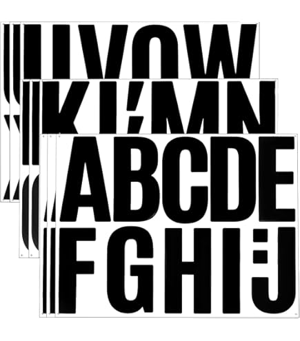 Lot De 5 Feuilles D'autocollants En Vinyle Imperméable Pour Boîte Aux Lettres, 10,2 Cm, Grands Chiffres Imperméables Utilisés Pour Boîte Aux Lettres, Poubelle Et Adresse Personnelle (noir