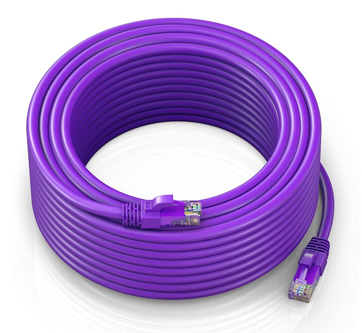FEDUS 30 Meter Cat6A Shielded Foiled Twisted 4 Pair Sftp Sstp High Speed Gigabit Computer Network Internet Rj45 Lan Wire Patch Ethernet Cable For Printer, Personal Computer PURPLE