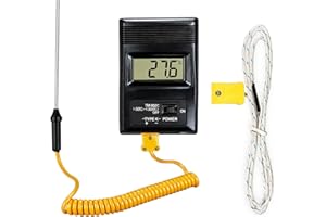 Nimomo Thermoelement Thermometer, -50-1300 °C K-Typ Digital Thermometer Temperaturmessgerät mit fühler (-50-300℃), LCD Digitales Temperaturmesser für Kühlschrank, Aquarium, HVAC, Industrie