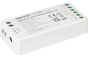 ‎LIGHTEU lighteu®, Milight Miboxer Zigbee3.0 RGBCCT RGBWW LED-Streifen-Controller 12V/24V kompatibel mit Zigbee Amazon Echo Plus für APP/Sprachsteuerung, FUT039Z