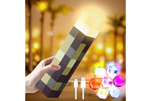 BRIMOREA Antorcha LED de pared, lámpara de pared, lámpara de noche, recargable por USB, 7 colores, portátil y montaje en pared, perfecta para habitación de los niños, jugadores, jardín y decoración