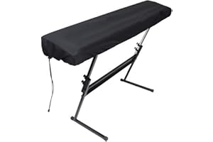 Herefun Cubierta para el teclado de piano, Funda Piano 88 Teclas, cordón elástico ajustable, impermeable electrónica teclado de Piano Dust Cover teclado - Negro