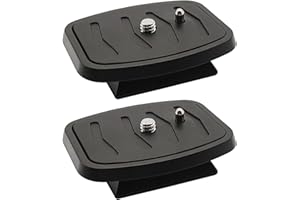 IOUALEY 2 Pcs 44mm Universal Tripod Quick Release Plate, Compatible with Velbon, Sony, Sunpak, Ravelli & More, Black