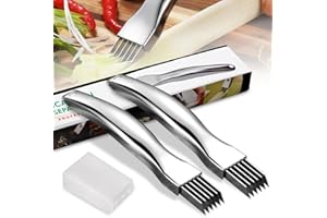 SHSMPXOY 2 PCS Shred Silk The Knife New Couteau à Oignon Vert Haché en Acier Inoxydable Couteau à Déchiqueter Gadget Multifonctionnel pour Trancher Les Aliments MénagersTomates Carotte Concombre