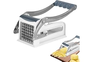 BVIZYELCK Cortador De Patatas Manual y Verduras Con 2 Cuchillas Afiladas - Picadora De Acero Inoxidable Para Patatas Fritas, Tomate, Calabacín