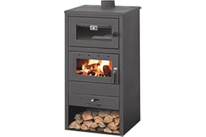 EIDER BIOMASA - Estufa de Leña con horno de 13,75 Kw- Estufa de leña con horno - Estufa de leña compacta 106x48x51cm - Perfecto para interior - Volumen calefactable 237m3 - Hierro fundido