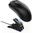 ATTACK SHARK X1 Gaming Mouse with Magnetic Charging Dock, PixArt PAW3395PRO Gaming Sensor, 40000DPI, BT/2.4G Wireless/Wired, 53g SUPERLIGHT Mouse, 100M Optical Microswitches for PC/Xbox/PS/Mac -Black