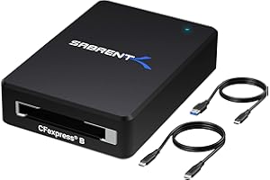 SABRENT Lettore di Schede cfexpress Tipo B, Card reader cfexpress, USB 3.2 Gen 2 con velocità fino a 10Gbit/s, compatibile con Thunderbolt, supporta Windows, Android, Mac OS (CR-CFER)