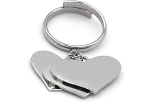 Colours & Beauty Anello Donna Pendente Con Ciondoli| Anelli Donna Regolabili Con Ciondolo In Acciaio | Anello personalizzabile