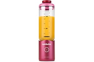 ‎NUTRIBULLET Nutribullet Flex 650 ml, Przenośny Blender z Pokrywą do Popijania, Odłączane Ostrza, Ładowanie USB-C, Kruszenie Lodu i Mrożonych Owoców, Blender Turystyczny z Kubkiem Wolnym od BPA, NBP213MA, Magenta