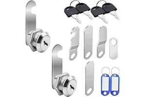 YUFENGLIYE Serratura per cassetta delle lettere, 16 mm, con chiave, 2 serrature per cassetta delle lettere, con 6 diverse piastre di serratura, serratura per mobili, serratura per porte di armadi, mobili