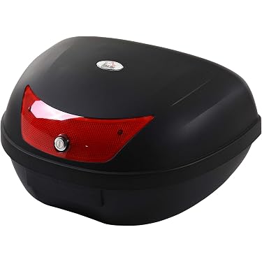 Homcom Motorrad Heckbox 28 L - Wasserdicht, Abschließbar, Mit Reflektor, Für Helm & Gepäck