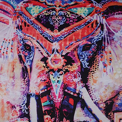 Bohemian Blumen-Druck Wandteppiche Wandbehang Yoga Matte Haus Wand Dekor Polyester – Orange, 150 * 130cm - 8