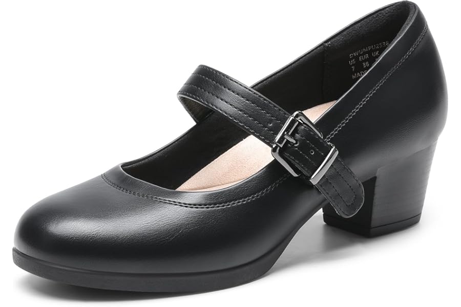 DREAM PAIRS Mary Janes Pumps Elegant High Heel Thick Heel Shoes for Women