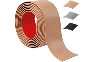 ZTOWOTO 200cm Barre De Seuil Adhesive，Flexible Seuil De Porte Adhesif PVC,Barres De Transition De Seuil Pour La Cuisine/Salon,Profil De Transition Pour Joindre Les Joints De Sol/Carrelage/Laminé（5cm，Brun）