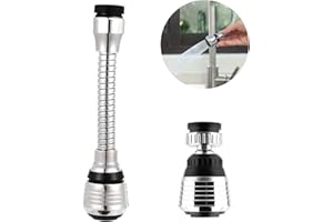 ROOBZE Combinaison longue et courte Douchette Robinet Cuisine 2 Pièces Rallonge Robinet Cuisine robinet pivotant à 360 ° tête de pulvérisateur Embout de robinet Convient pour la cuisine