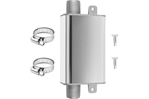 MaxEarn 24 mm Exhaust Muffler, Silver Exhaust Pipe Silencer, Car Diesel Heating Exhaust System for Ebers-pacher We-bas-to Air Parking Heater