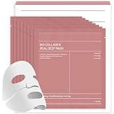 Bukamkom (8 Piezas) Mascarillas Faciales de Hidrogel con Col&aacute;geno, Hidrataci&oacute;n Nocturna y Calmante, M&aacute;scara Facial de Col&aacute;gen