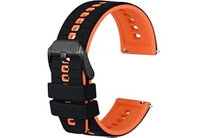 Anbeer Bracelet de montre en silicone, 18mm 20mm 22mm 24mm Bracelet de montre en caoutchouc à déclenchement rapide pour hommes femmes, remplacement souple, 8 couleurs au choix