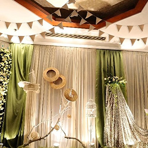 3.7M/12Feet Jute Hessischen Bunting Schöne Leinen Vintage Banner Flag Wimpel Girlande für Hochzeitsfest-Dekoration - 5