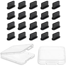 Lot De 20 Cache-Poussière USB-C En Silicone - Protection Pour Ports De Téléphone, Tablette - Avec Boîte De Rangement