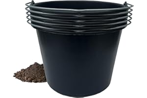 ‎HOSSI'S WHOLESALE Hossi's Wholesale 5X Baueimer 20l aus Kunststoff, stabile Maurerkübel, Mörtelkübel für Baustelle und Garten