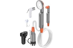 ZOOMA titivate Portable Shower Camping, Outdoor Shower with Rechargeable Battery, Water Pump and Build-in Water Filtration System