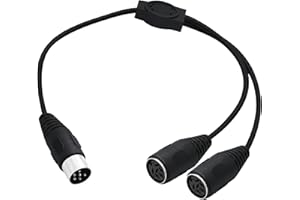 PNGKNYOCN MIDI 6 pines Cable divisor DIN 6 pines 1 macho a DIN 6 pines 2 hembra Y Splitter Cable para dispositivos de audio digital (0,5 m)