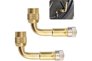 Icywink Extensions de Valve 90 degrés, 2Pièces Cuivre Adaptateur de Valve Angulaire Extension, Adaptateur Valve Pneu Raccord Prolongateur Coudee, Valve de Pneu pour Voiture, Moto, Scooter, Vélo