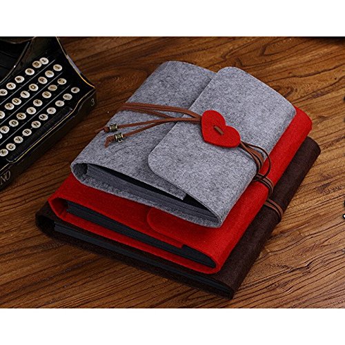 Yalulu Handgemachte Fotoalbum, Scrapbook zum Selbstkleben Notizbuch Gästebuch, DIY, Vintage Style (L, Grau) - 2