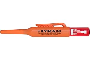 Lyra Ink 4480017 - Marqueur à trou creux - Avec encre rouge permanente - Pointe : 1 mm - pour le verre, le métal, le plastique et autres