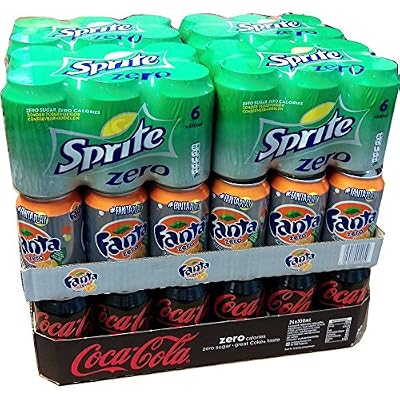 Coca-Cola Coca Cola Zero, Fanta Orange Zero et Sprite zéro pour 24 x 0,33l Dose paquet XXL (72 doses au total)