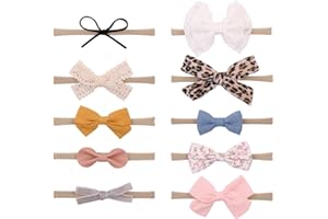 SSRDFU 10 PCS Bébé Bandeaux en Nylon - Mignon Filles Coiffure Cheveux Arcs Headbands Doux Cheveu Accessoires, Bande de Cheveux élastique pour Nourrissons Nouveau Né Bambin