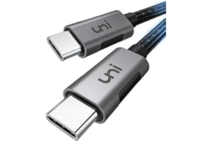 uni Cable USB C vers USB C [3M 100W] Charge Ultra-Rapide, Câble Type C QC 4.0 PD 5A Nylon Tressé, Compatible avec Série iPhone 15 MacBook/Pro iPad Pro Air Galaxy S23 Note 10/9/8 Dell Switch