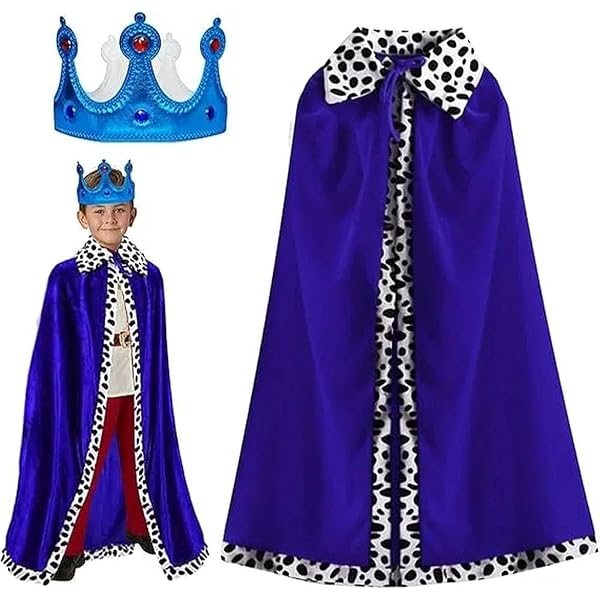 Générique Costume de Chevalier Prince Roi pour Enfants, Déguisement Médiéval avec Cape et Couronne, Déguisement Chevalier Enfant pour Cosplay, Carnaval et Cadeaux pour Garçons