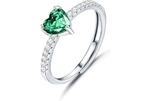 JeweBella Anillos Mujer Plata de Ley 925 Elegant Anillo Corazón Ajustable Circonita Cúbica Anillo Amistad de Compromiso de Aniversario de Bodas de Promesa