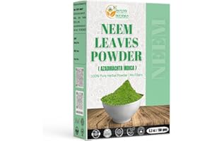 Herbs Botanica Neem Powder Organic 150 GMS for Hair Growth, Skin Care & Detox Wildcrafted Bitter Neem Leaves Powder for Immune System Support, Digestive Health 5.3 oz