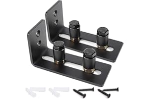 MIAOXINUK Barn Door Floor Guide, Sliding Door Guide, Sliding Door Kit, Barn Gate Sliding Bottom Stay Roller Guide, Adjustable Stay Roller for Wardrobe Double Door - 2 Pcs