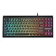 Rainbow LED Backlit 88 Keys Gaming Keyboard(UK Layout), Compact Keyboard with 12 Multimedia Shortcut KeysUSB Wired Keyboard f