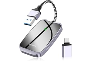 HENLSON Wireless Carplay Adapter für iOS,2024 Neueste Wandelt Verdrahtete in Drahtlose Carplay Dongle, für Autos ab 2015,für iPhone iOS 10+,Direct Plug & Play, 5GHz Wi-Fi USB C/A, Schwarz