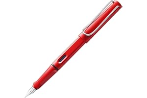 LAMY Safari Red - Pióro wieczne z ergonomicznym uchwytem i stalówką z polerowanej stali w rozmiarze M - idealne do każdego pisania i kaligrafii - w tym niebieski wkład LAMY T 10 - praworęczny