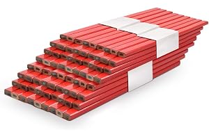 Cocoarm Uppsättning av 72 professionella snickare pennvässare blyertspennor byggare blyertspennor murare pennor träbearbetningspennor åttakärnig röd hård svart bly snickare penna 175 mm längd